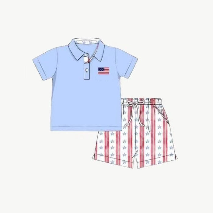8.26 Pre order Baby Boys Baby Girls American Honey Red Blue Butterfly Dress Ruffle Short July 4th Outfit