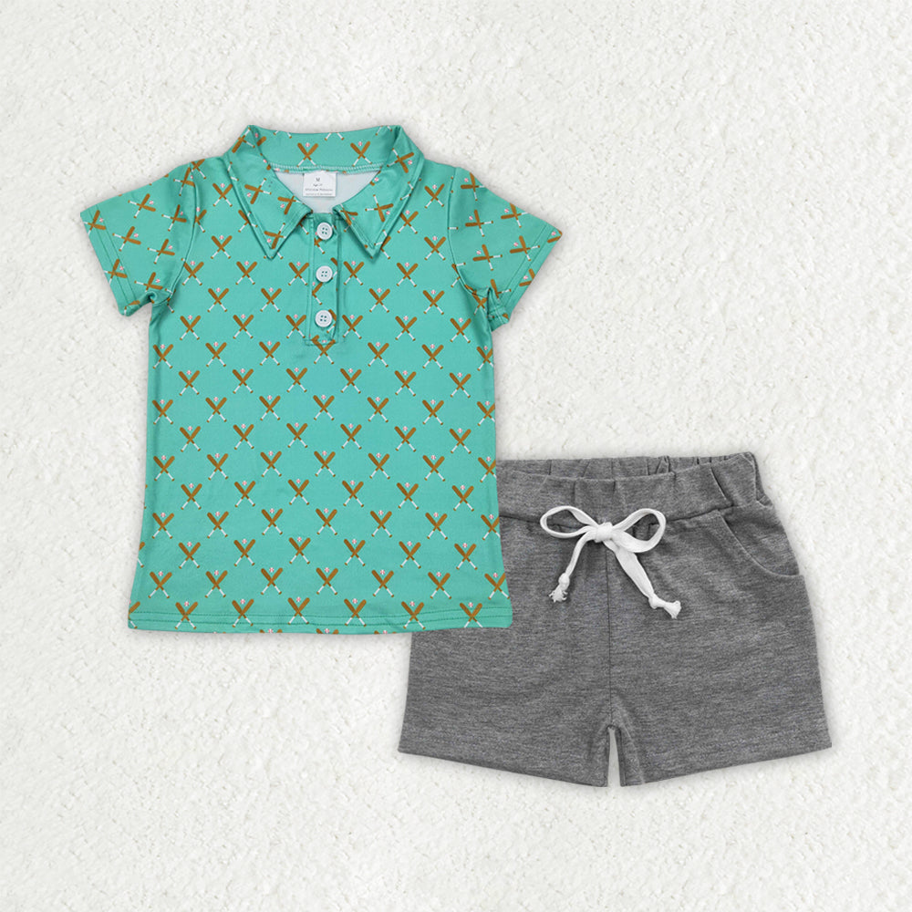 4.17 BSSO1484 RTS NO MOQ Baby Boys Summer Boys Outfits baby boy clothes short sleeve top shorts sets