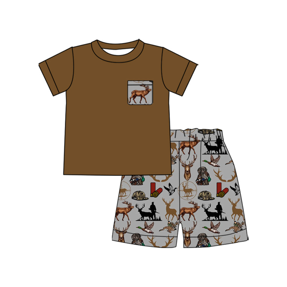 10.23 (Pre Order) No moq BSSO1609 PRE-ORDER Baby Boys Flag Pocket Top Stripe Shorts July 4th Clothes Sets