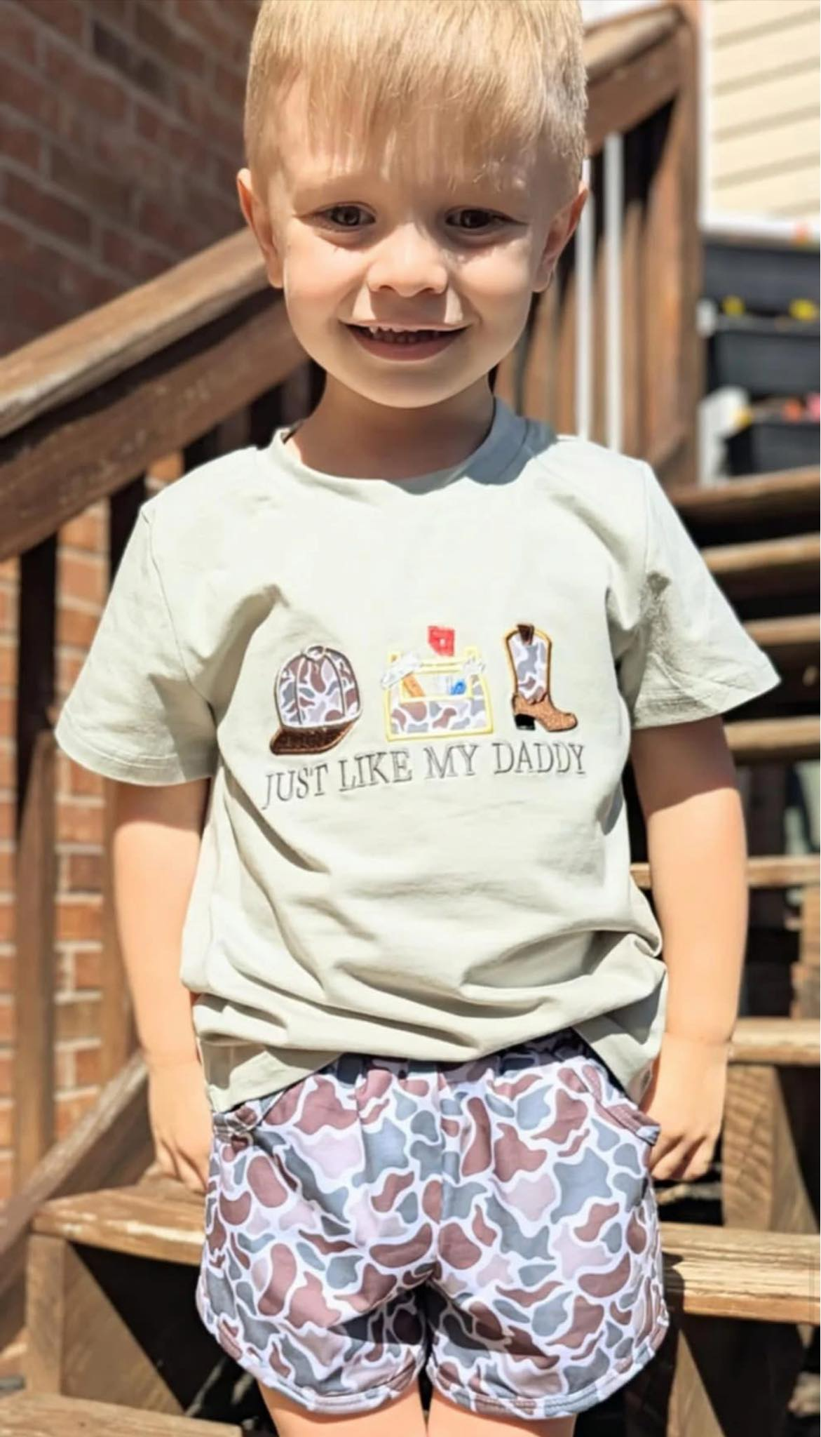 11.21 BSSO1710 Pre order No Moq Baby Boys Camo Boot Hats Top Pockets Shorts Hunting Clothes Sets