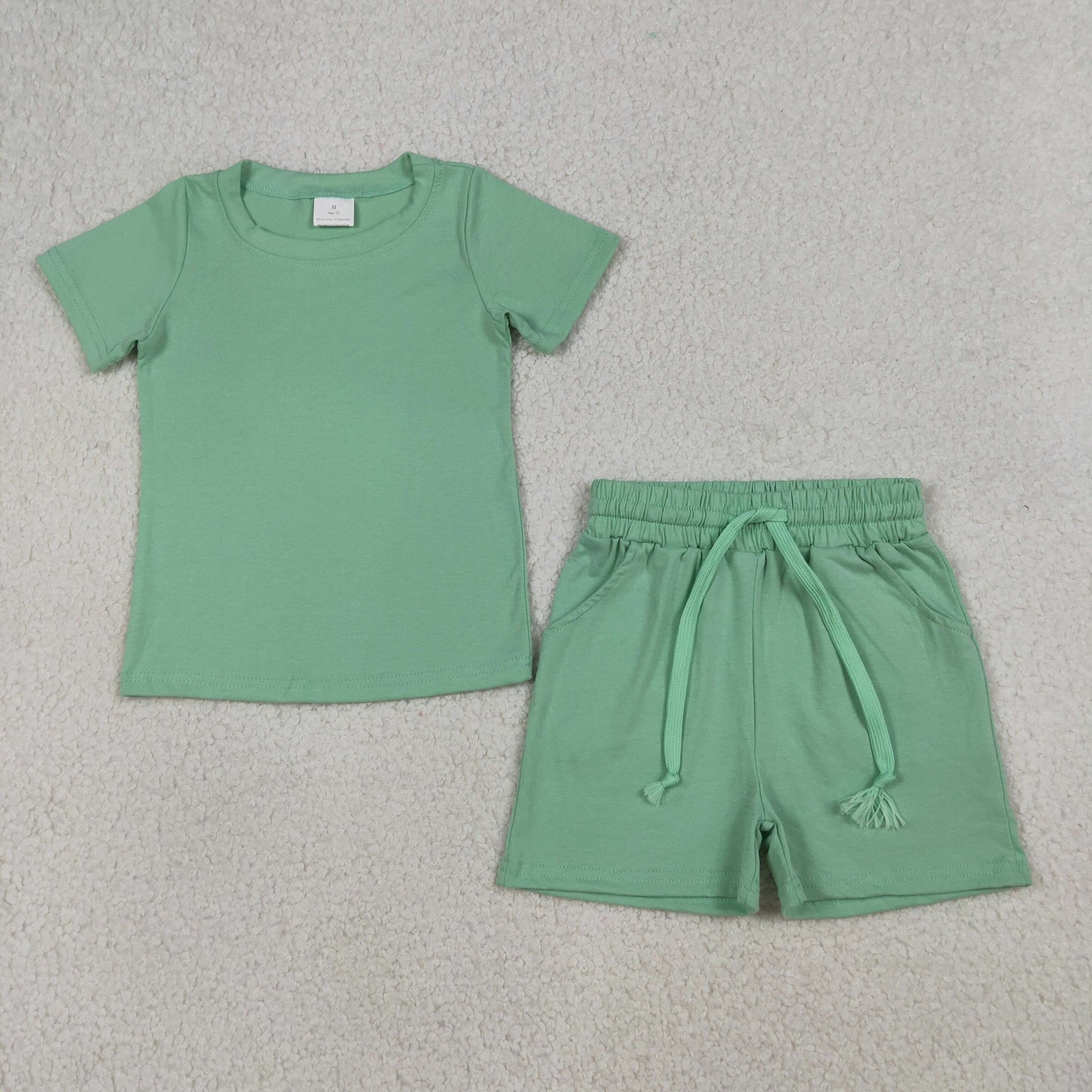 4.2 RTS Sibling Short sleeves solid top pockets shorts boys summer outfits