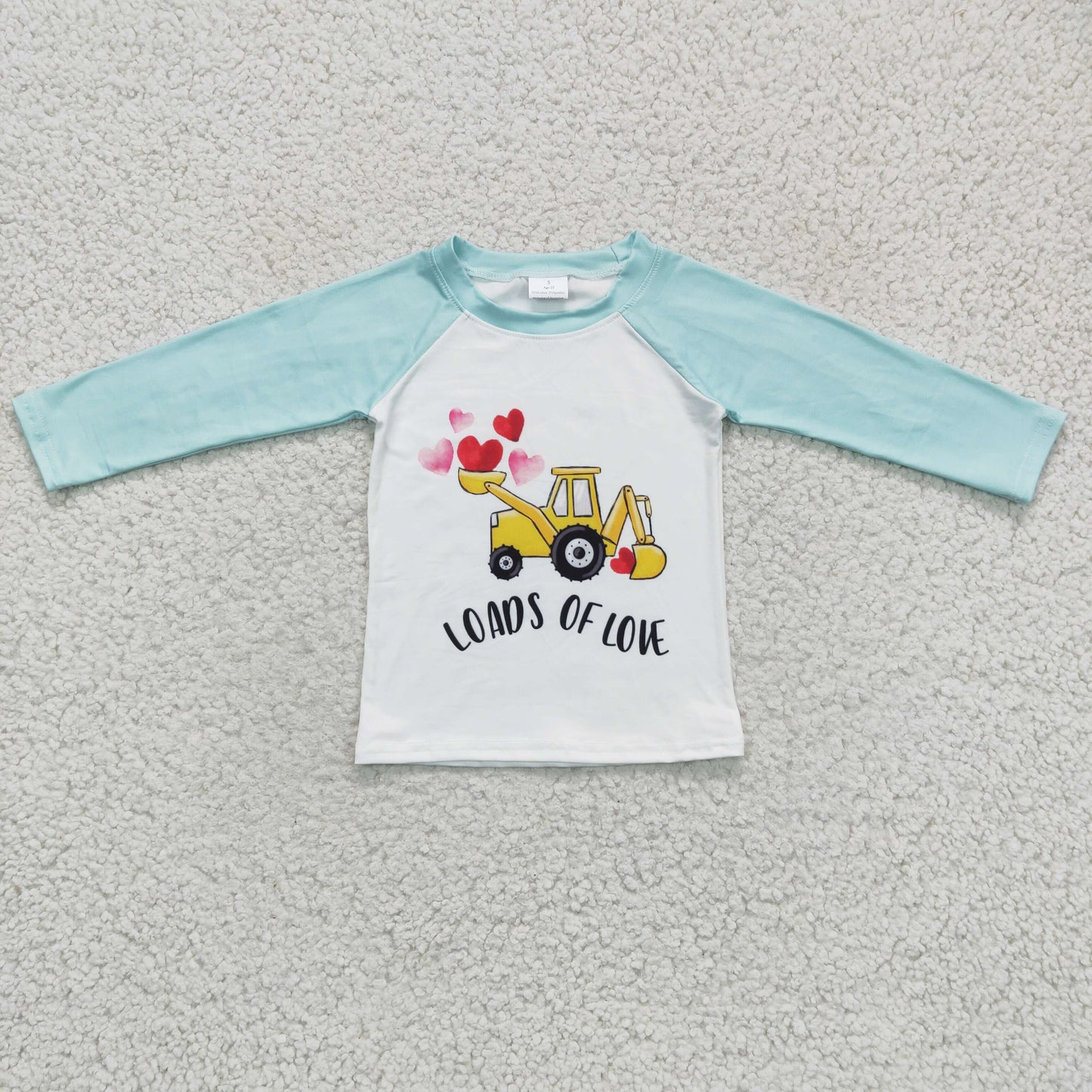 12.6 BT0122 RTS No Moq Promotion Baby Boys Love Tractor Long Sleeve shirts tops