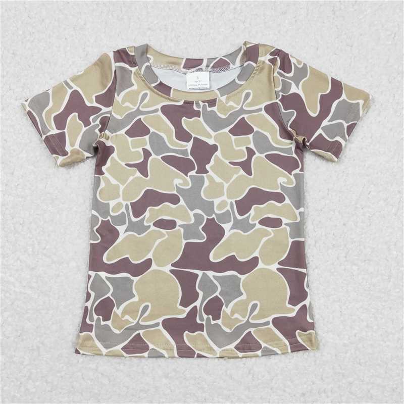 BT0622Short sleeves camo kids boys shirt
