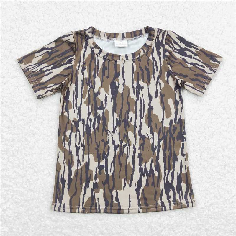 RTS Short sleeves olive camo kids boys shirt