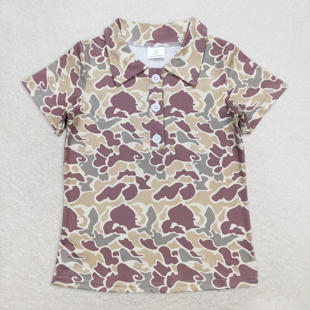 4.08 BT0640 RTS NO MOQ Baby Boys Summer Tops Toddler Boys Green Camo Polo Shirt Top