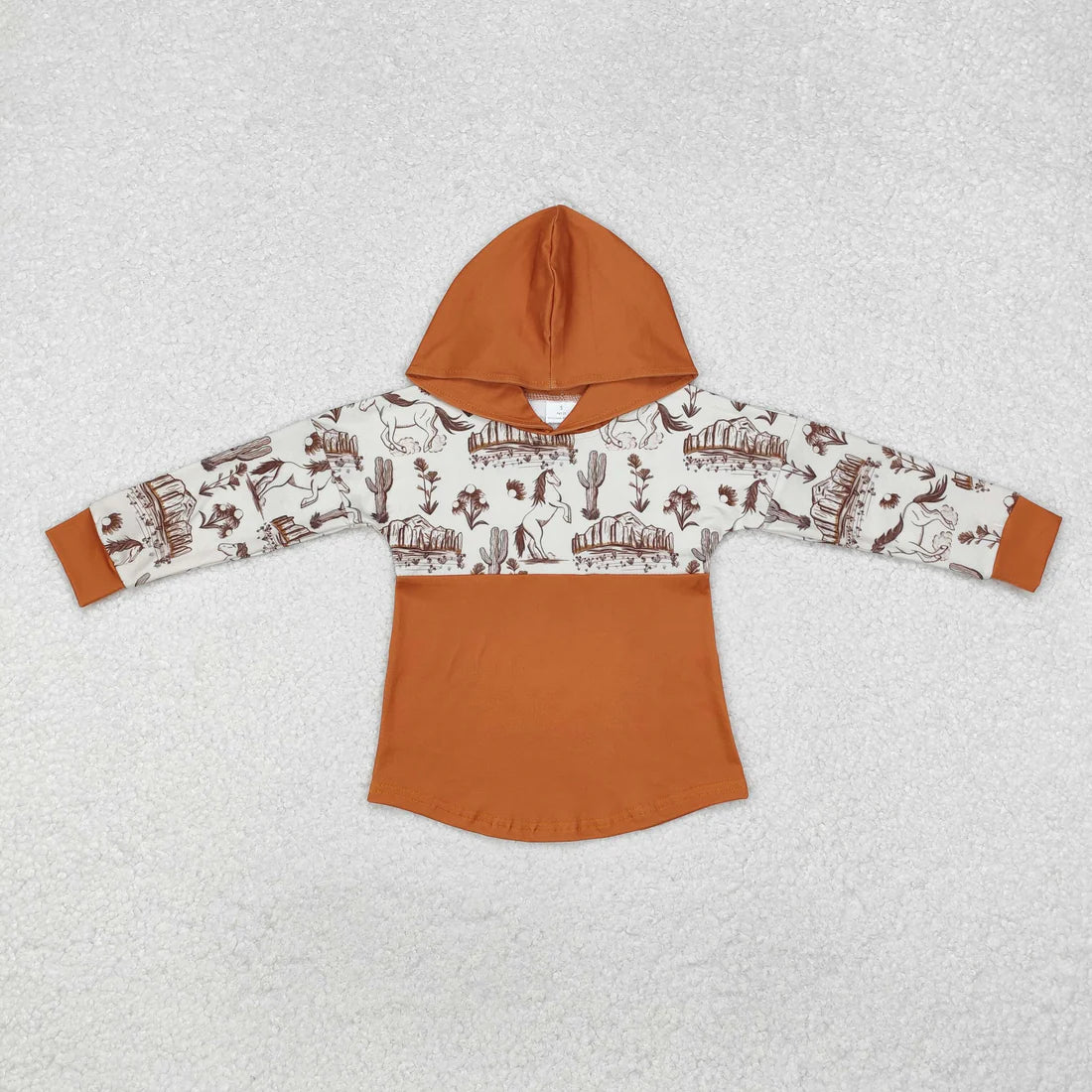 10.2 RTS Sibling Baby Boys Long Sleeves Horse Rodeos Hoodies Top Zipper Rompers