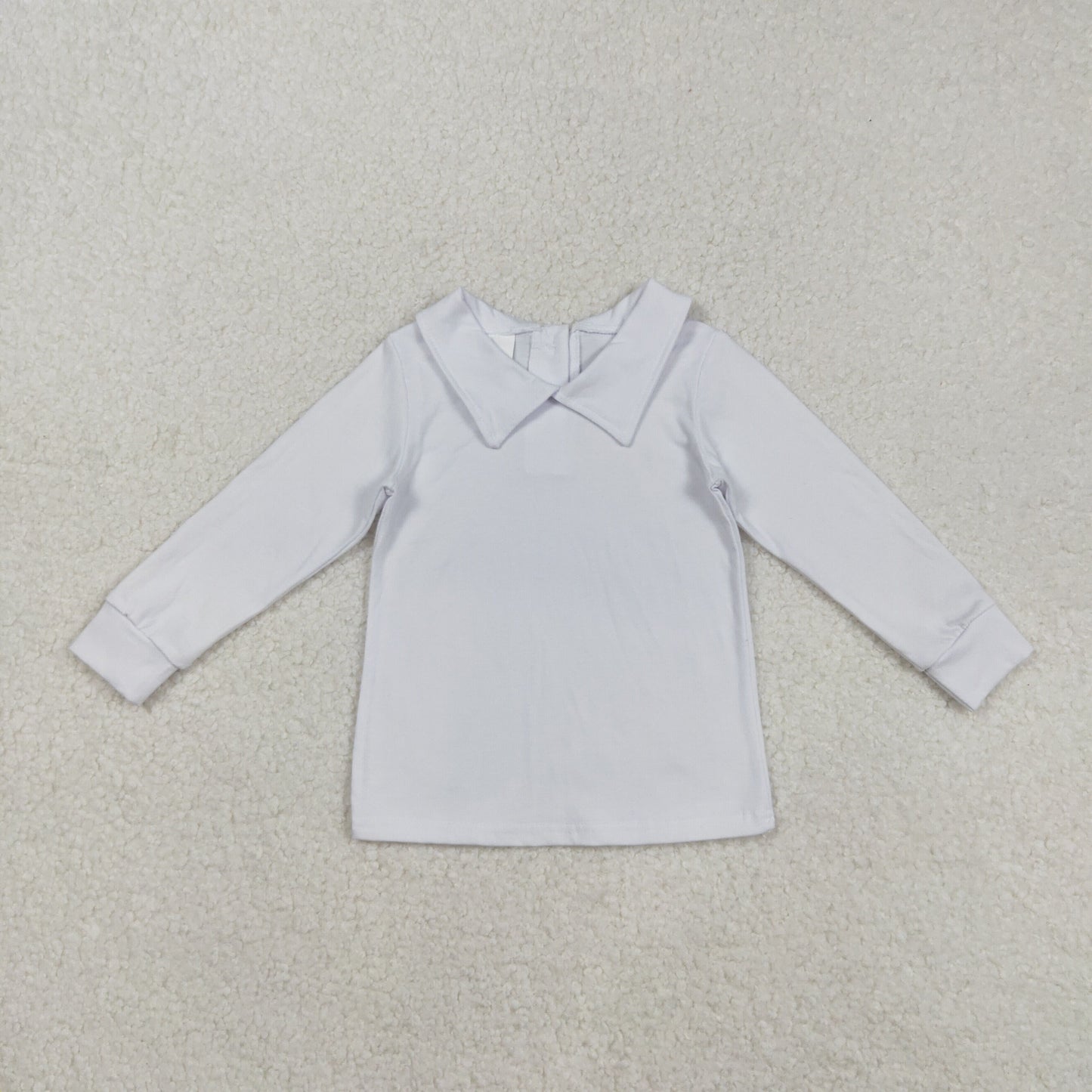 RTS NO MOQ (In stock)BT0820 Baby Boys Long Sleeve Tops Long Sleeve White Back Button Tee Shirts Tops Cute Casual Cotton Outfit for Infants