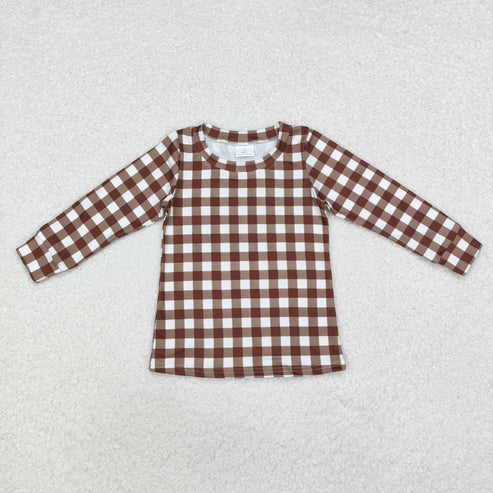 9.26 RTS Sibling Baby Boys Girls Turkey Checked Stripe Thanksgiving Tee Shirts Top