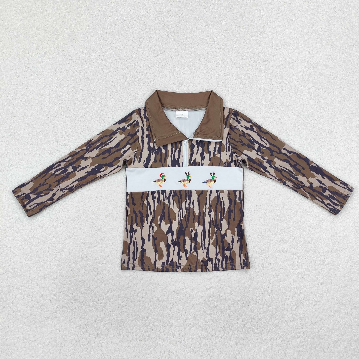 RTS BT0901 Baby Boys Bottomland Christmas Duck Zip Pullovers Tops