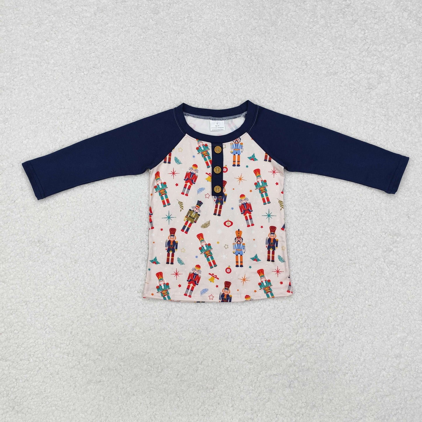 BT0915 Baby Boys Christmas Soldier Long Sleeve Raglan Tops Preorder