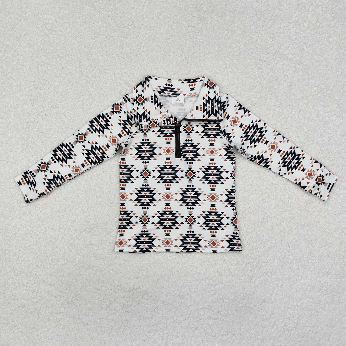 10.3 RTS Sibling Baby Boys Western Aztec Long Sleeves Zipper Pullover Tops