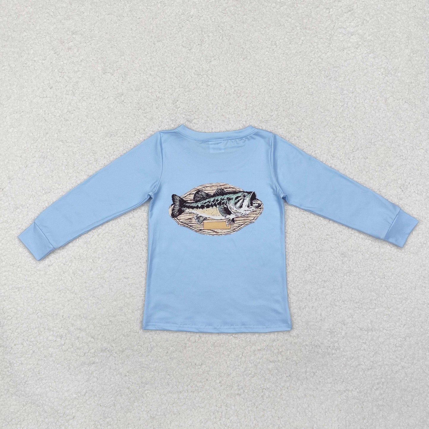 BT0952 Light blue long sleeves fishing kids boys hunting shirt