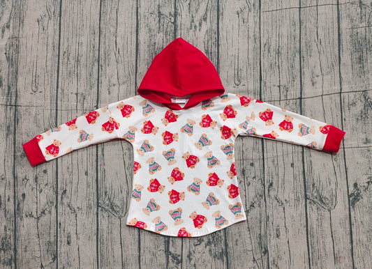 10.29 BT1056 Sample No Moq Baby Boys Long Sleeve Bears Plaid Hoodies Top