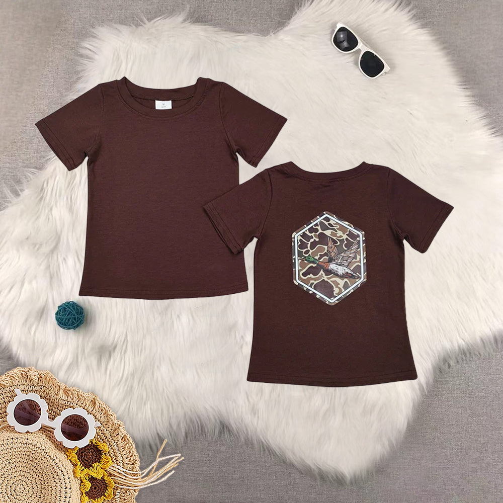 8.02 RTS Sibling Baby Boys Summer Tops Short sleeves blue duck kids boys shirt