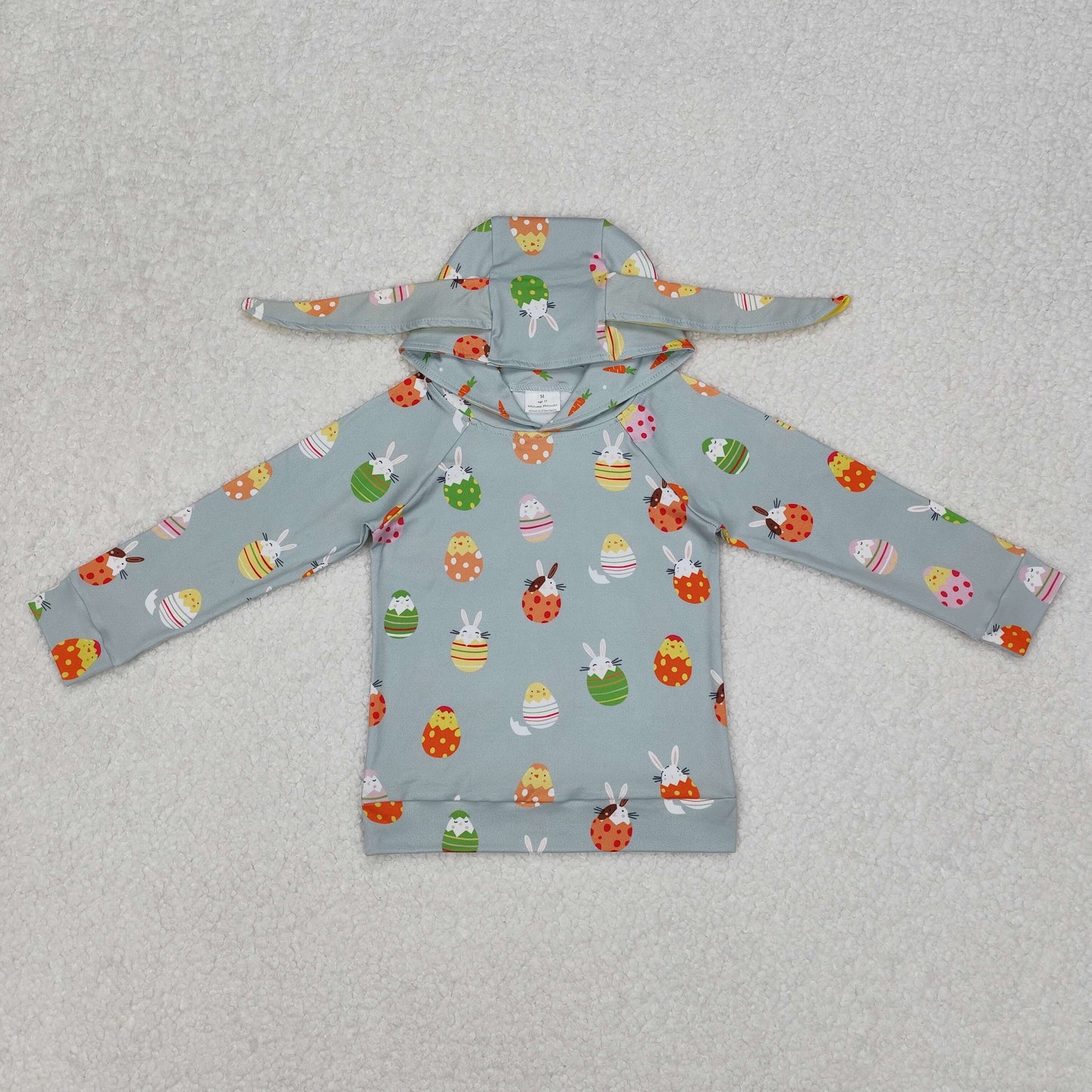 BT1136Easter Bunny Hoodie Long Sleeve Ear Bunny Design Kids Baby Clothing Spring Festive Wear