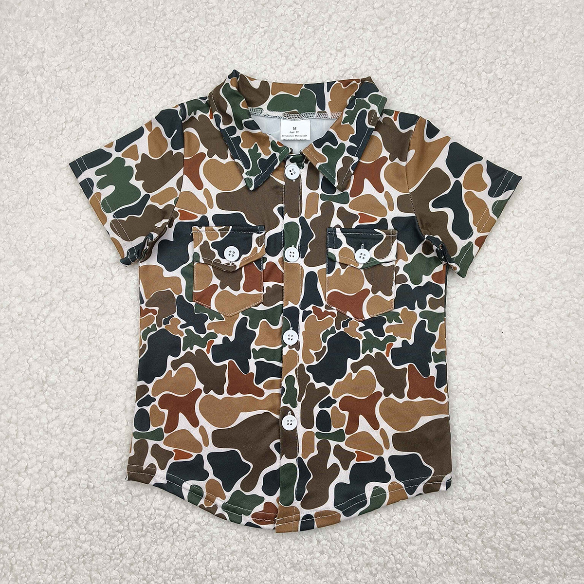 6.27 BT1200 RTS NO MOQ Baby Boys Summer Tops toddler boys clothes camouflage short Sleeve Top