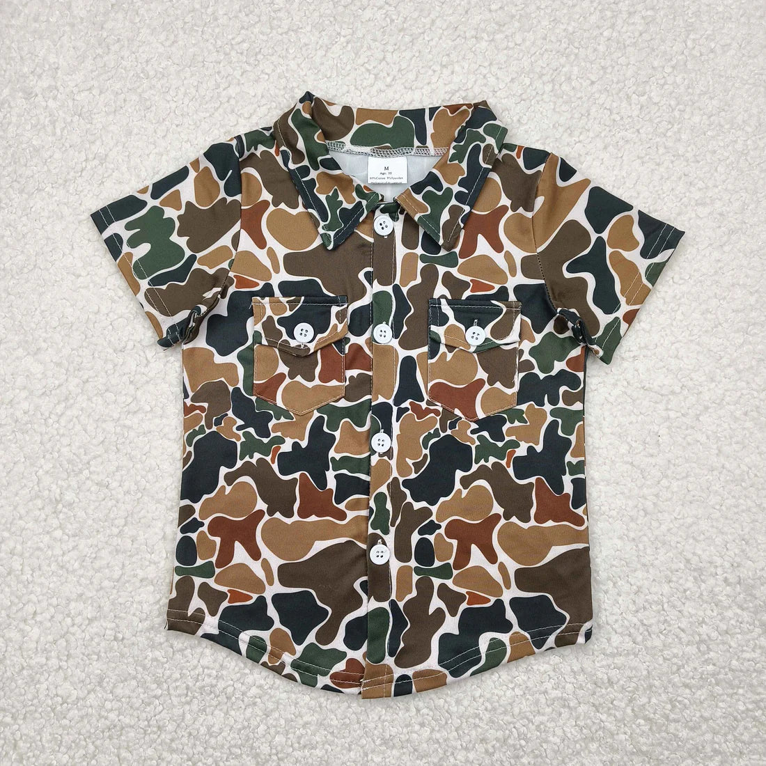 11.10 RST Sibling Baby Boys Western Camo Short Sleeves Button Pockets Shirts Tops