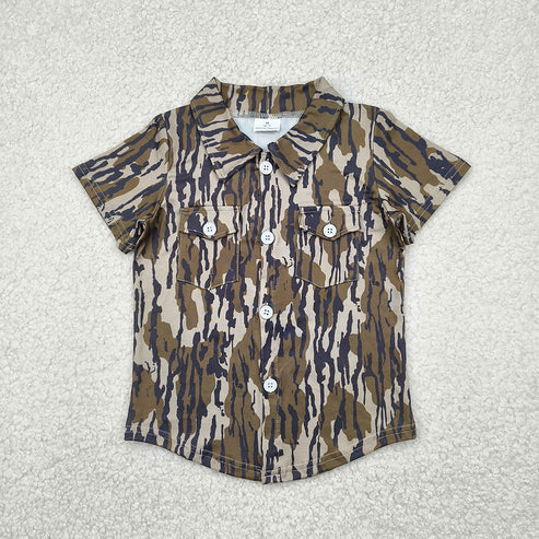 10.20 RTS Sibling Baby Boys Girls Southern Camo Straps Pant Jumpsuits Button Pockets Shirts Tops Clothes