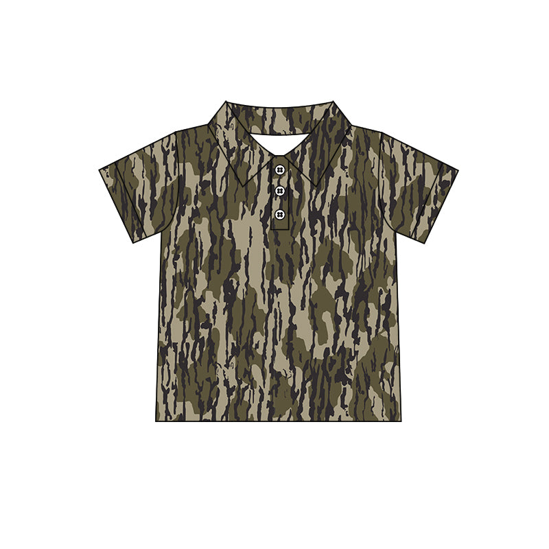 BT1207Boys Bottomland Camouflage Short Sleeve Polo Shirt Casual Lightweight Top for Kids