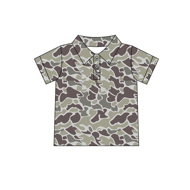 6.06 BT1211 Pre order Short sleeves camo print kids boys polo shirt