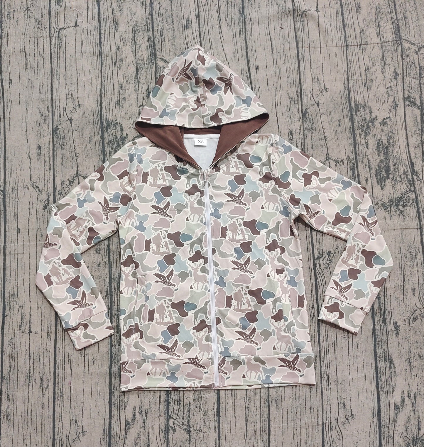 10.1 BT1392 Sample No Moq Adult Men Dogs Ducks Hunting Camo Pockets Zipper Hoodies Jackets