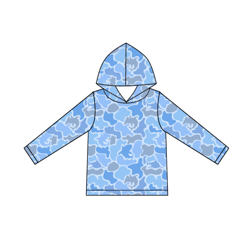 10.2 BT1394 Pre order No Moq Baby Boys Blue Whales Camo Long Sleeve Southern Hoodies Top