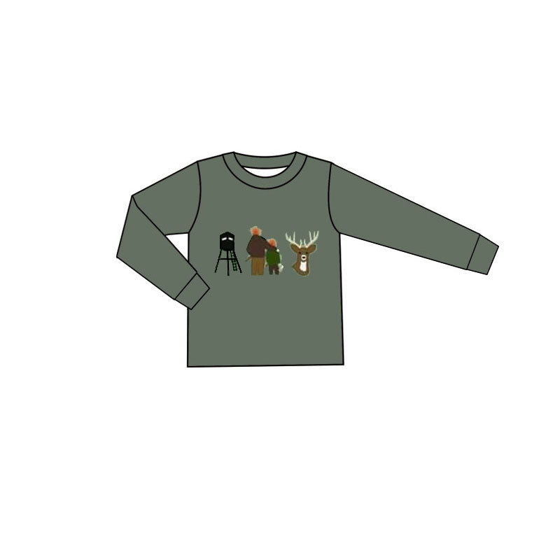 10.23 (Pre Order) No moq BT1438 PRE-ORDER Baby Boys Deer Hunting T-shirts Top