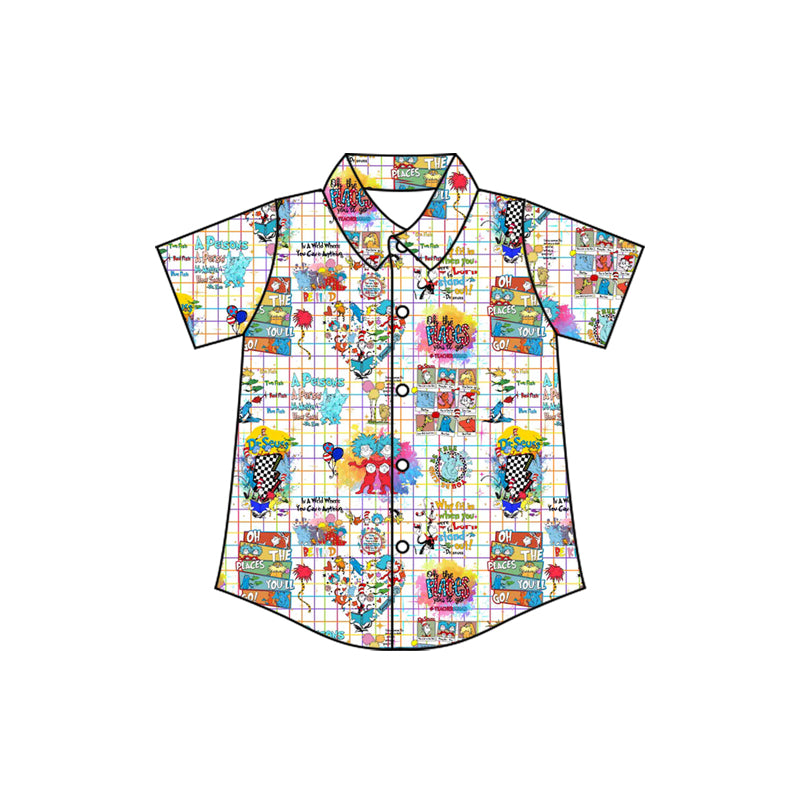 10.23 (Pre Order) No moq BT1466 PRE-ORDER Baby Boys Short Button Shirts Top