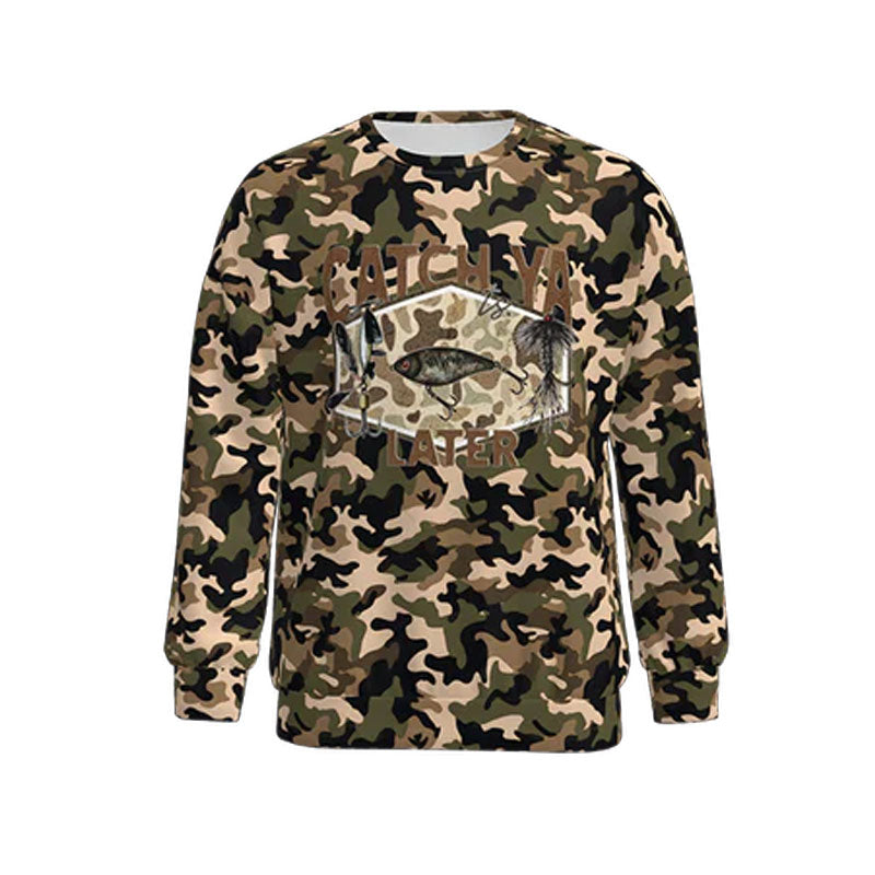 10.27 BT1476 Pre order No Moq Adult Men Long Sleeve Olive Camo Fishing Southern Hunting T-shirts Top