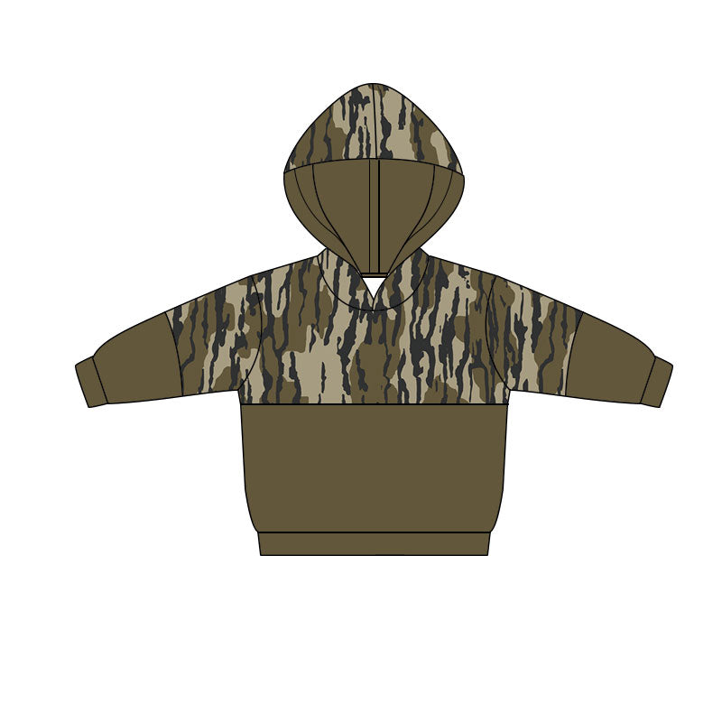 11.6 BT1514 Pre order No Moq Baby Boys Olive Camo Southern Hoodies Top