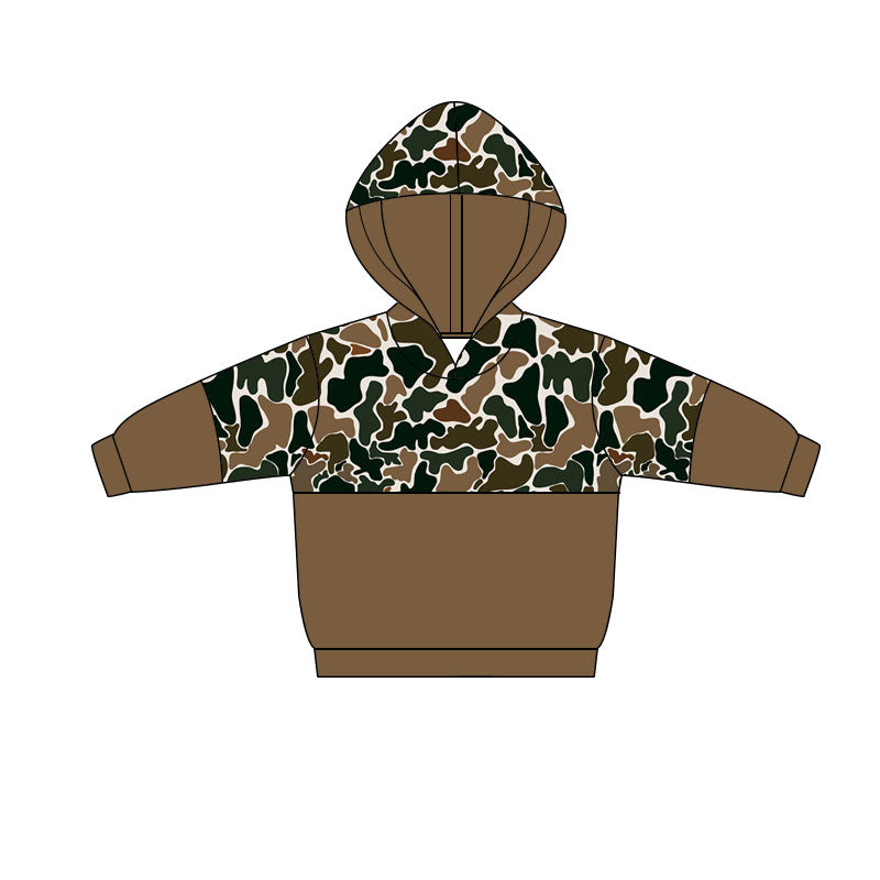 11.6 BT1517 Pre order No Moq Baby Boys Brown Camo Southern Hoodies Top