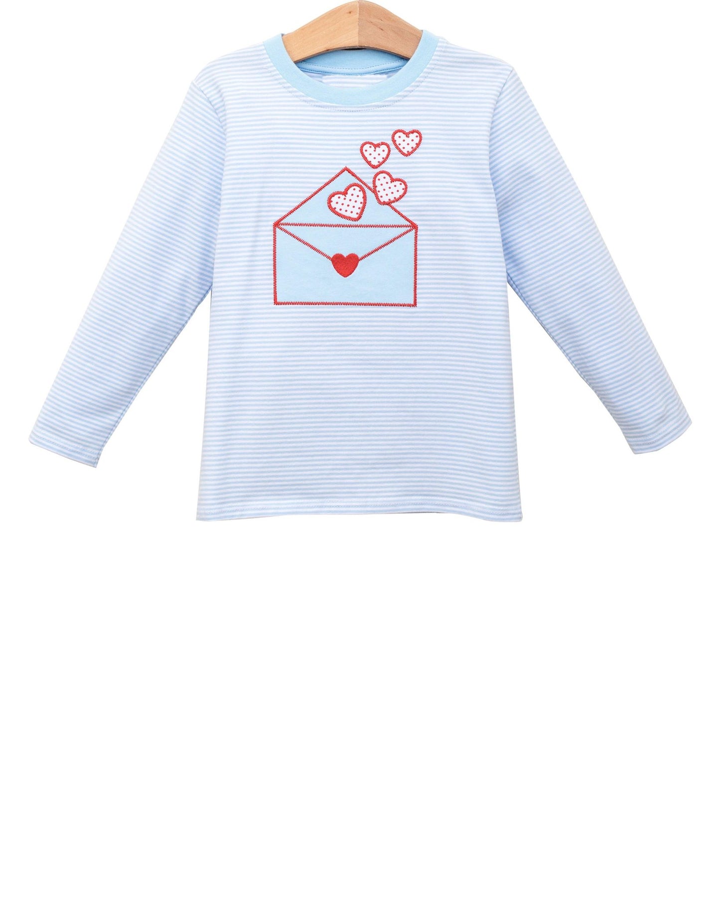 12.5 BT1642 Pre order No Moq Baby Boys Long Sleeve Stripe Hearts Letters Valentines T-shirts Top