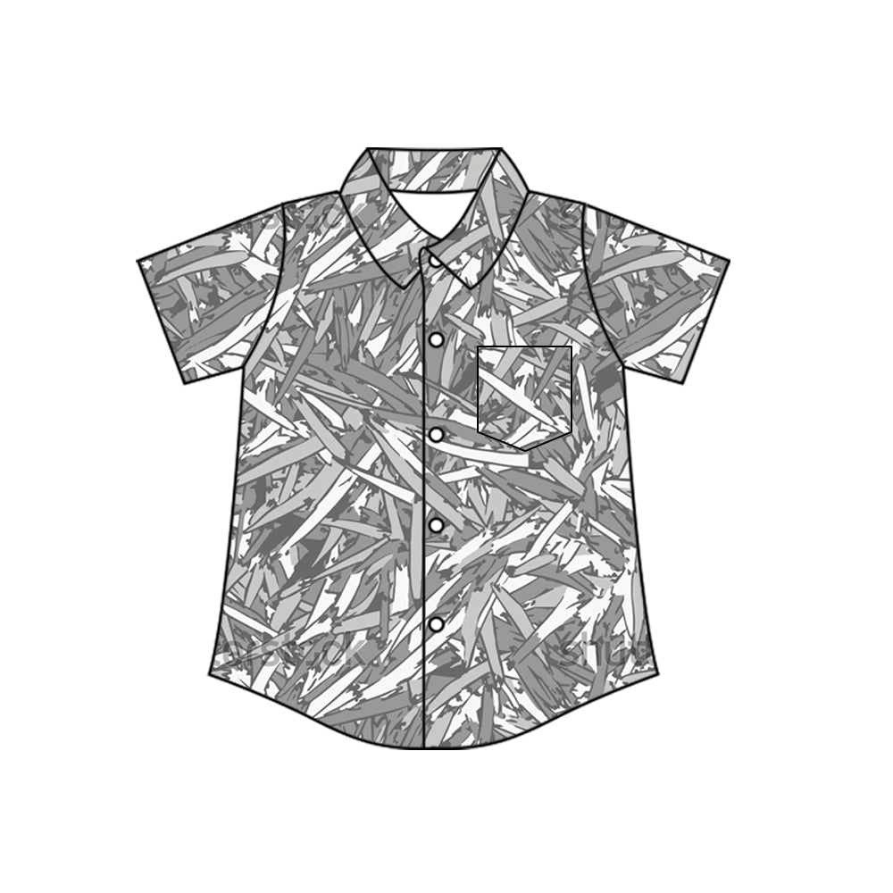 4.8 BT1784 Pre order No Moq Baby Boys Southern Leaves Camo Button Pocket Shirts