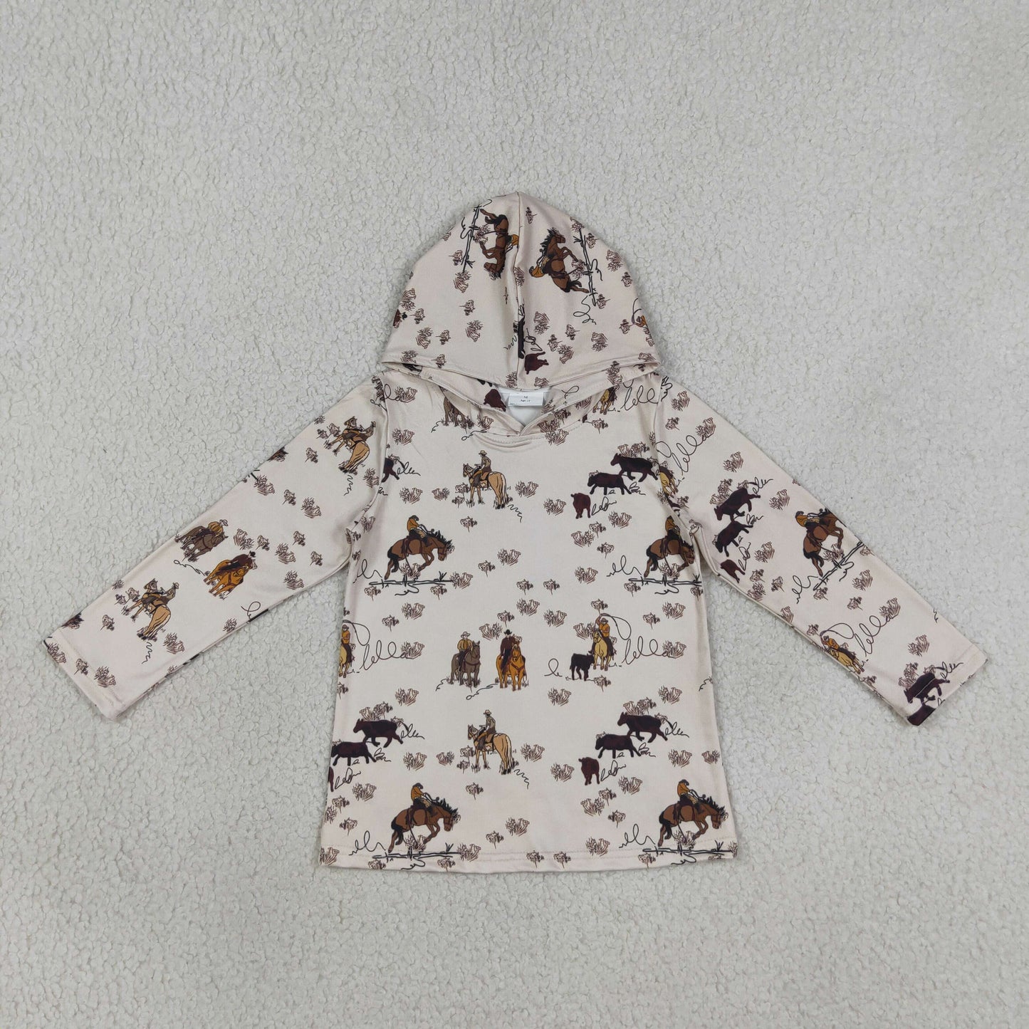 BT1843 RTS NO MOQ (In stock)Long sleeves horse rodeo western kids boys hoodie