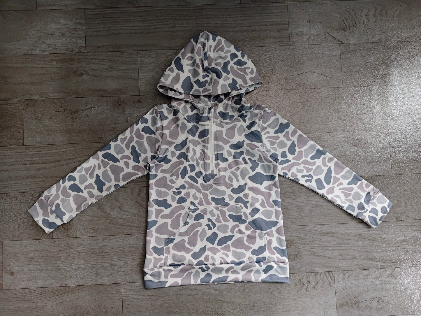 BT1849 Sample No Moq Baby Boys Long Sleeve Southern Camo Zip Pocket Hoodies Top