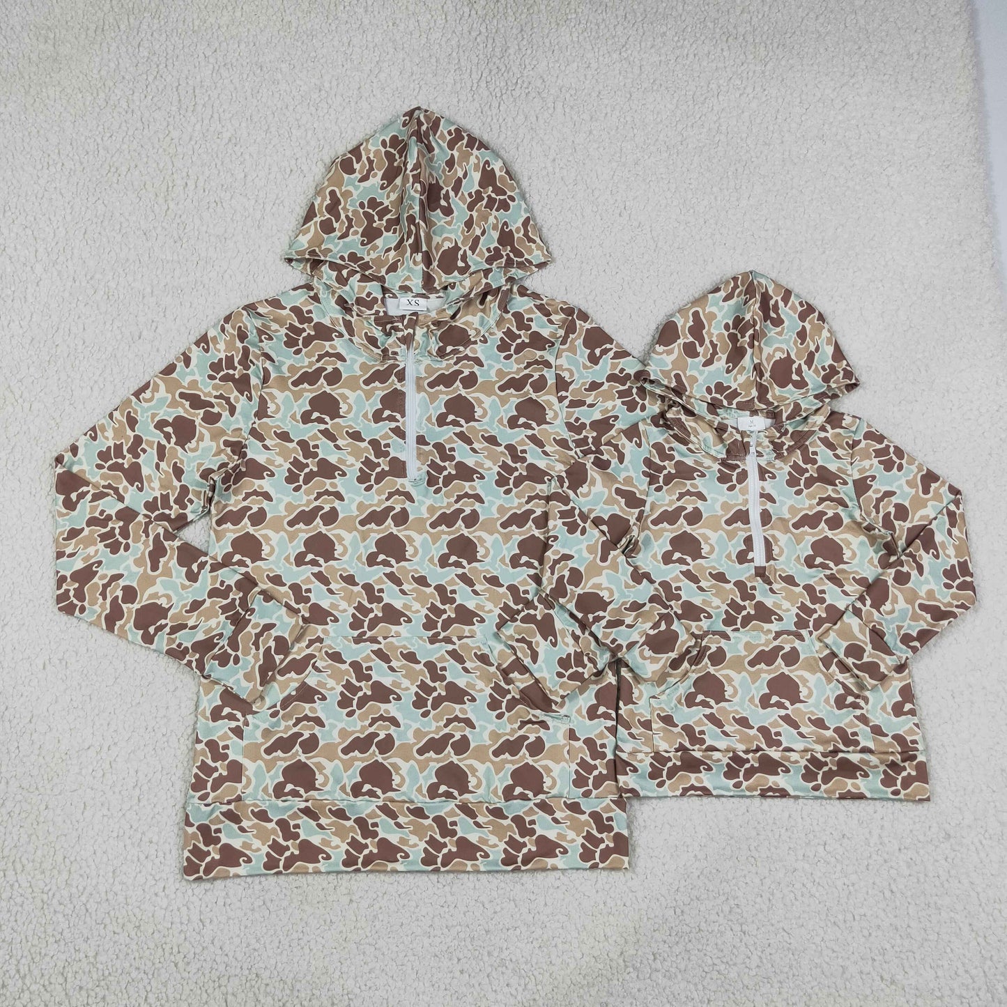 BT1850 RTS NO MOQ (In stock)Baby Boys Camo Long Sleeve Zip Front Hoodie With Pockets