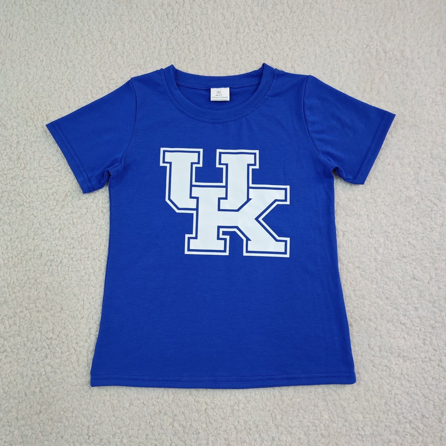 RTS NO MOQ (In stock)milk silk BT1882 Baby Boys Hot Blue Team Print Short Sleeve T Shirt Top