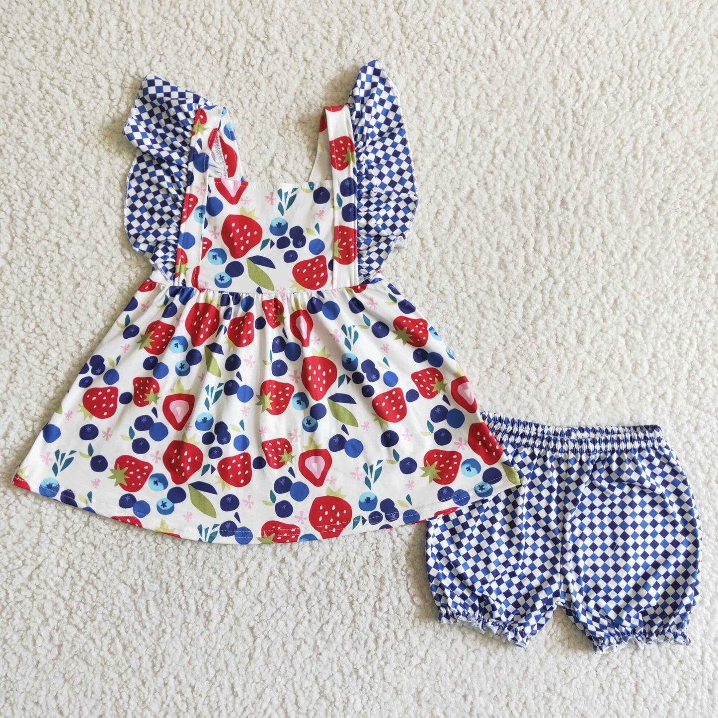 C3-27 Baby Girls Summer Outfits Baby girls strawberry shorts boutique summer outfits sets