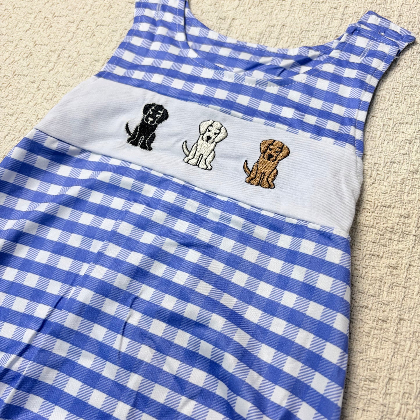 0514 RTS Sibling Short sleeves dog top plaid shorts boys clothing and romper