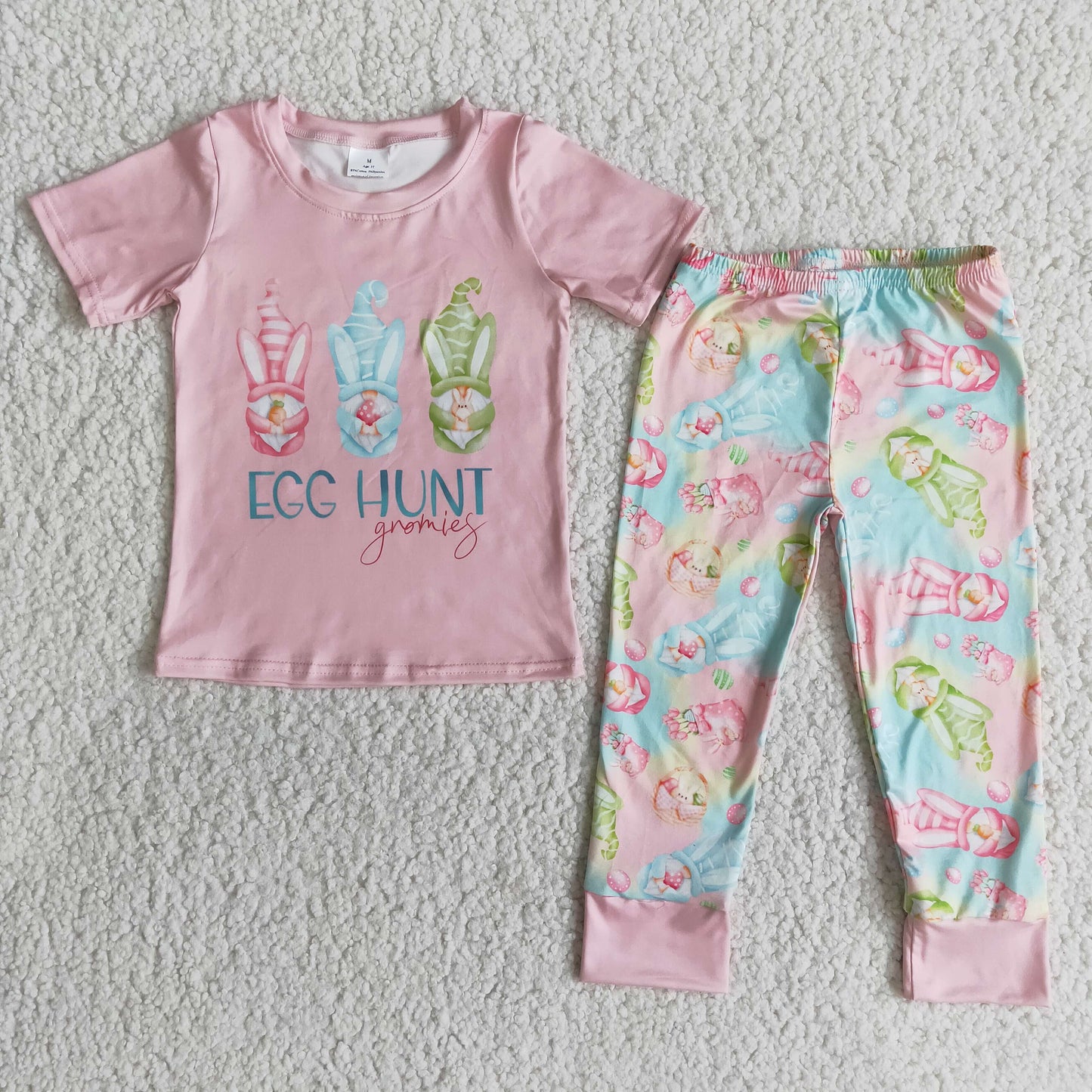 2.2 E11-28 RTS No Moq Clearance Baby Girls easter hunt legging pants sets