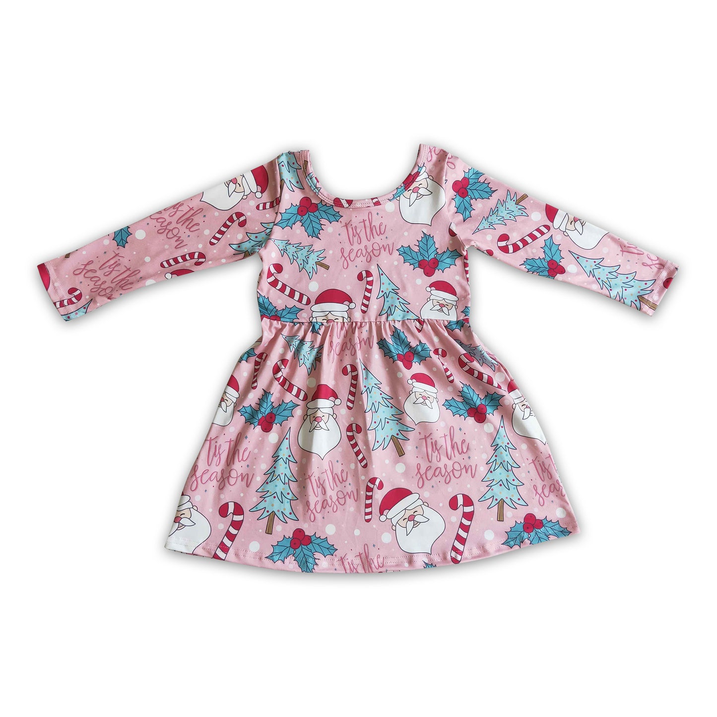 GLD0149 Baby Girls Santa Long Sleeve dresses
