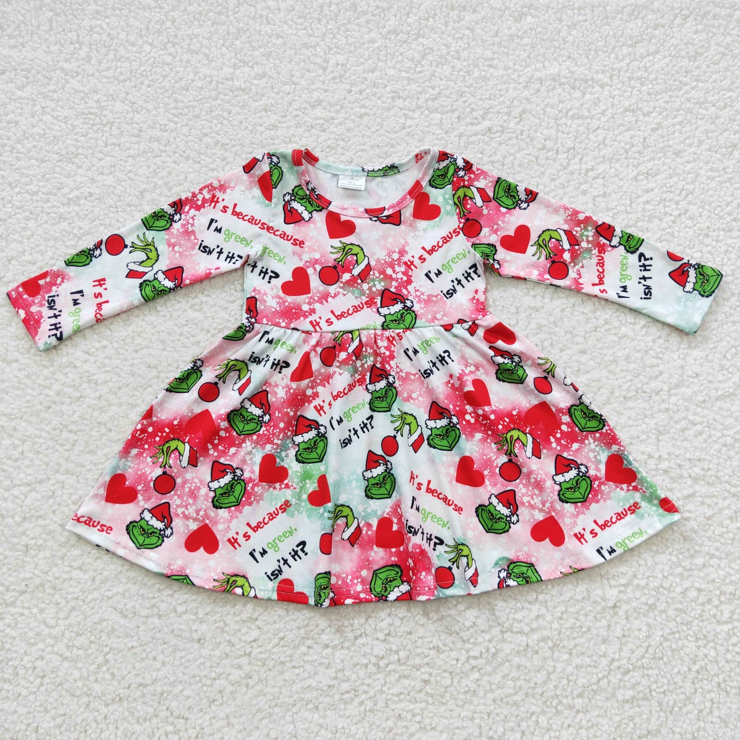 10.11 GLD0257 RTS No Moq Promotion Baby Girls Winter Dress Baby Girls Christmas Red Frog Dresses