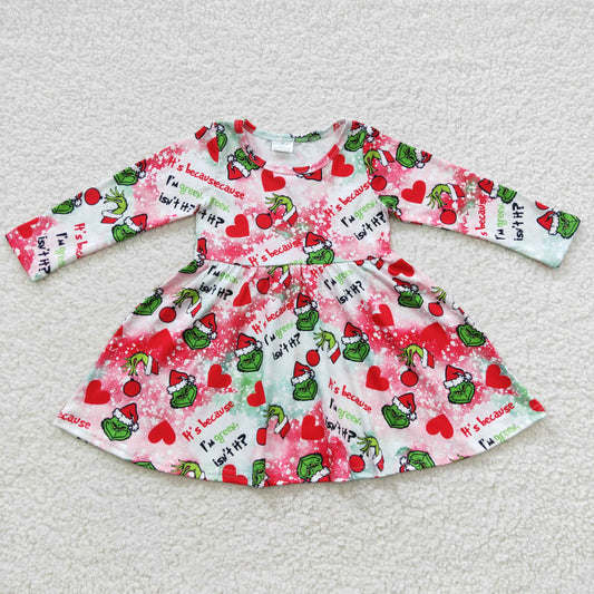 10.11 GLD0257 RTS No Moq Promotion Baby Girls Winter Dress Baby Girls Christmas Red Frog Dresses