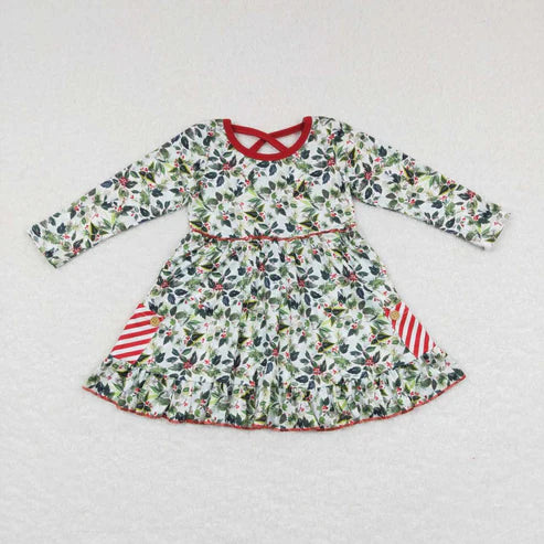 11.1 RST Sibling Baby Girls Santa Gingerbread Candy Cane Pockets Christmas Knee Length Dresses