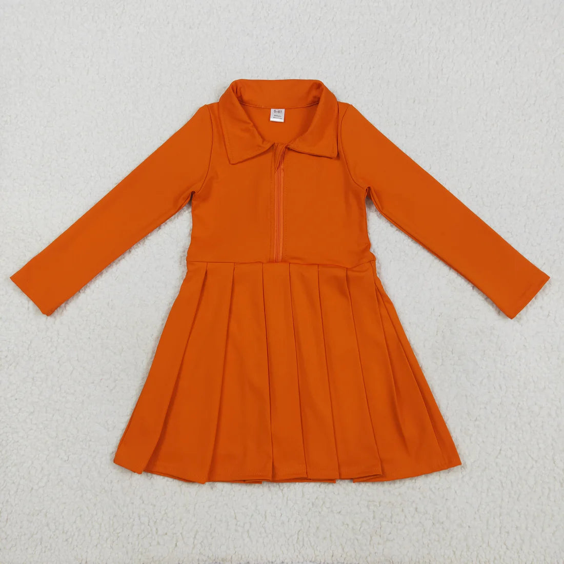 10.2 RTS Sibling Baby Girls Colorful Long Sleeves Zipper Shorts Yoga Activity Knee Length Dresses