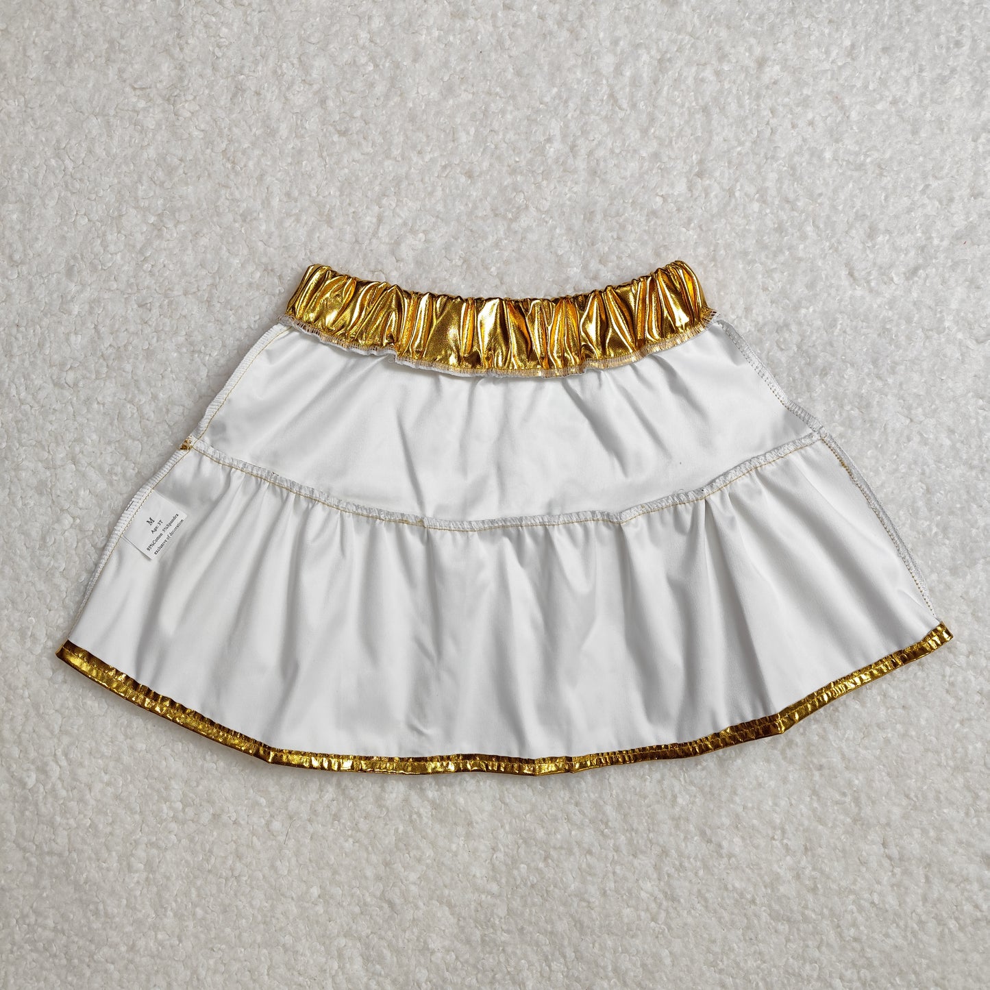 GLK0043Baby Girls Golden Leather Skirt Cute Toddler Girls Faux Leather Mini Skirt for Special Occasions