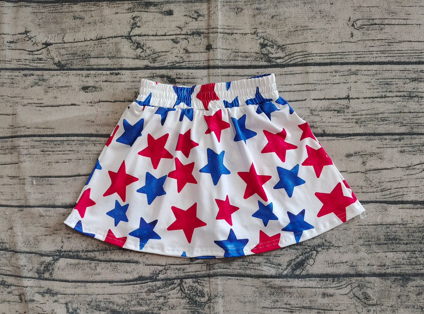 5.20 GLK0055 Sample 10days Arrived RTS Red blue stars kids girls 4th of july skirt