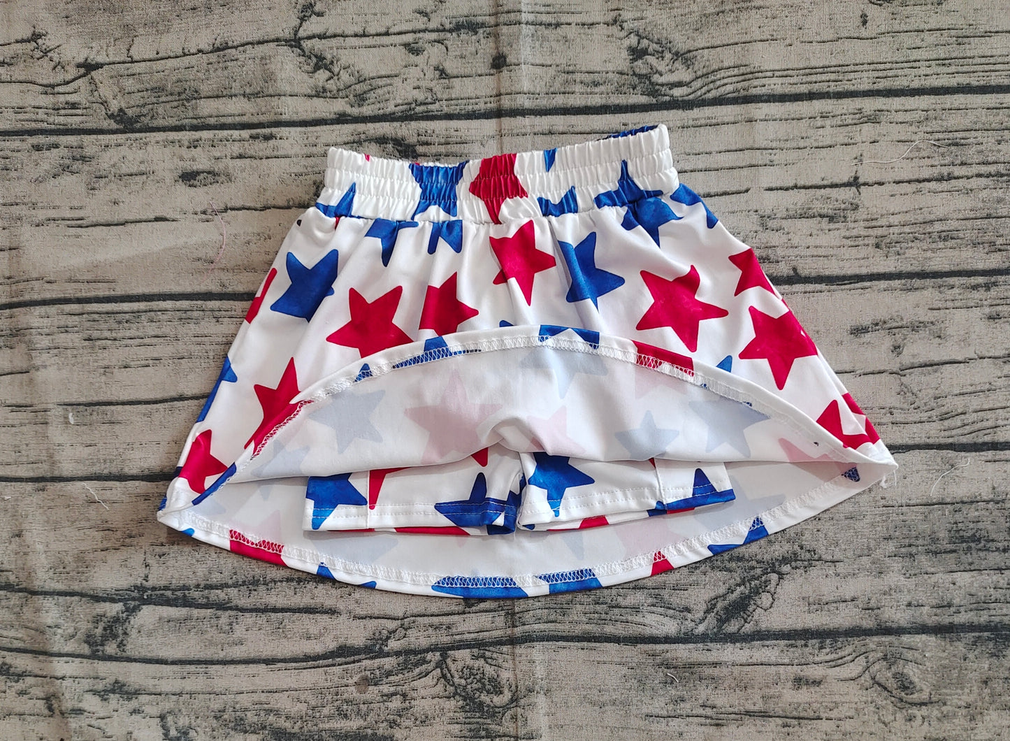 5.20 GLK0055 Sample 10days Arrived RTS Red blue stars kids girls 4th of july skirt