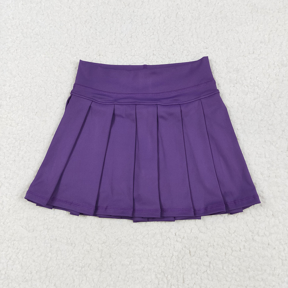 8.01 GLK0086RTS NO MOQ Baby Girls Summer Yoga Skirt Baby Girls Purple Yoga Active Wear Skirt