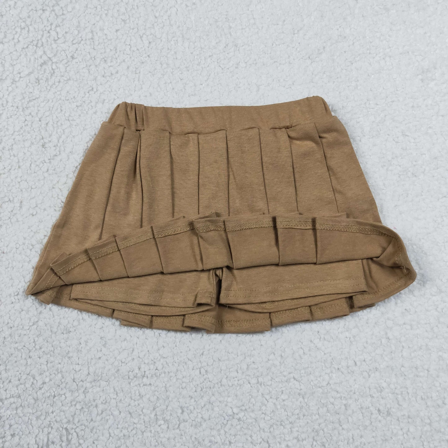 GLK0107 Sample No Moq Khaki cotton kids girls summer pleated skirt